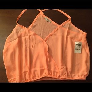 Charlotte Russe cute peach crop top NWT XL